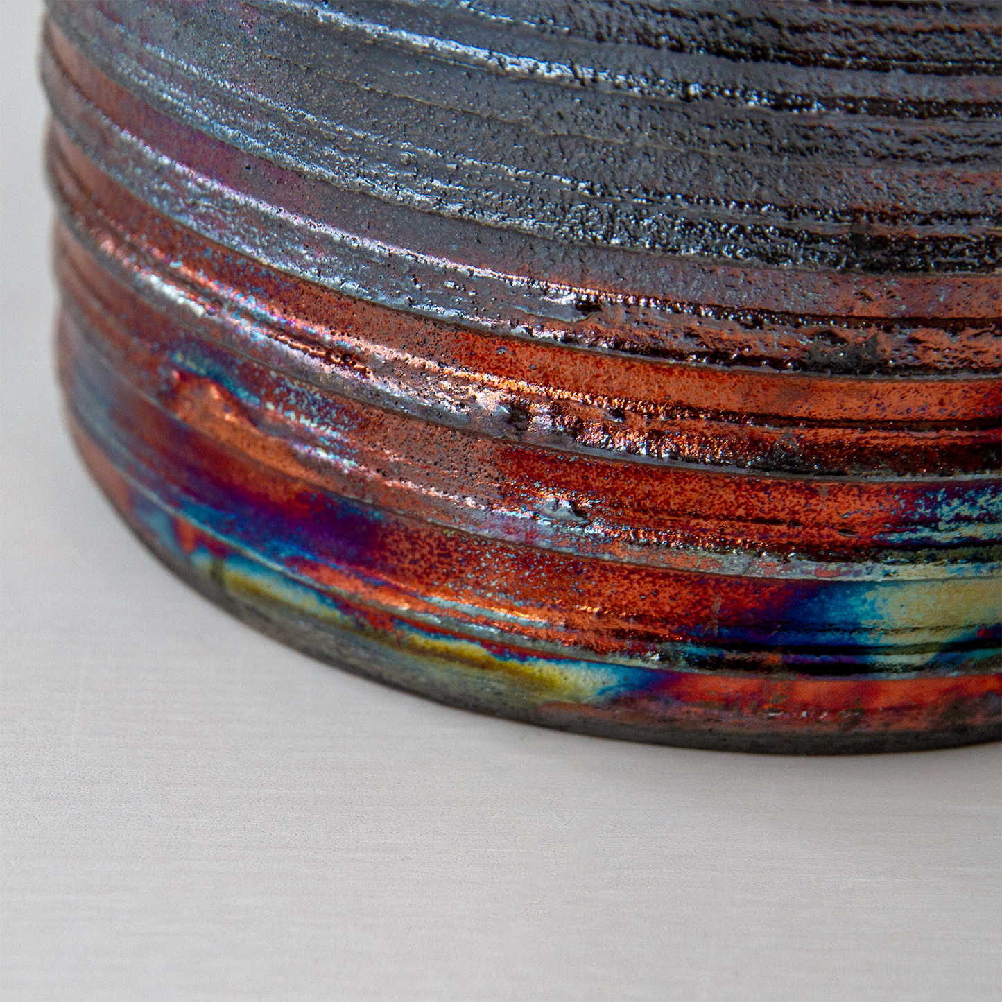 Oil Slick Raku Vase