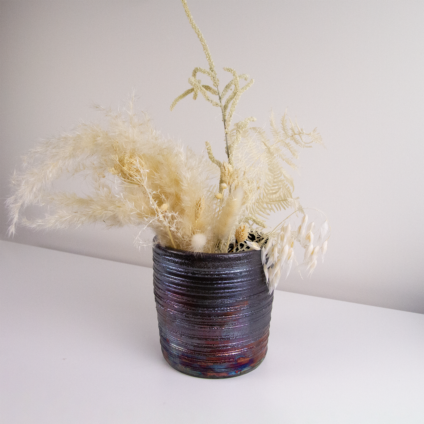 Oil Slick Raku Vase