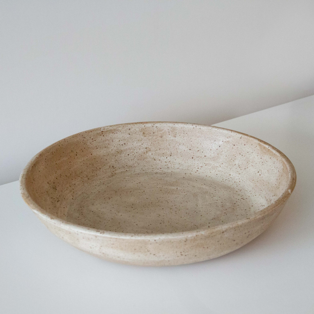 Speckled alabaster shallow bowl