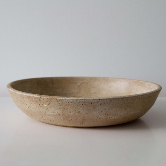 Speckled alabaster shallow bowl